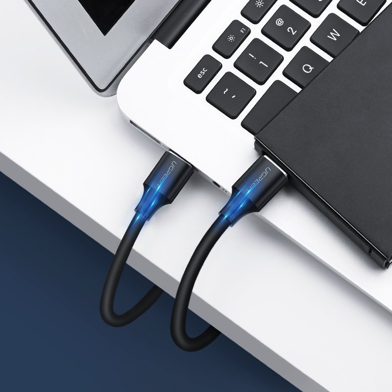 Kabel przewód USB 2.0 męski 0.5m czarny (4)