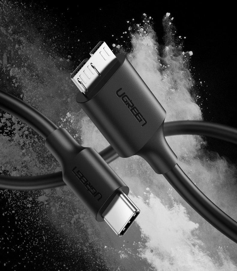 Kabel przewod USB-C - micro USB-B SuperSpeed 3.0 1m czarny (4)