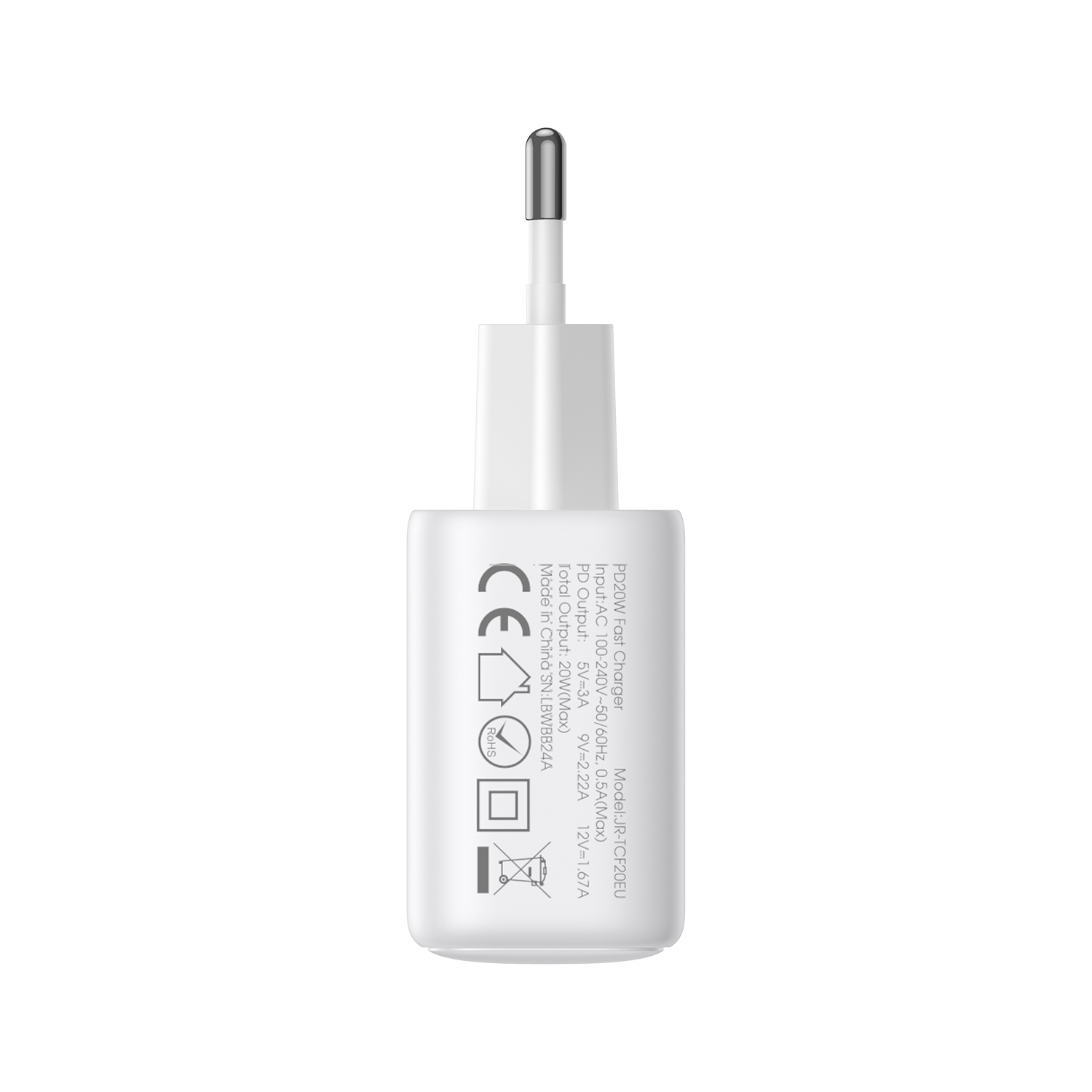 Ładowarka sieciowa USB-C USB-A 20W PD QC 3.0 - biała (4)