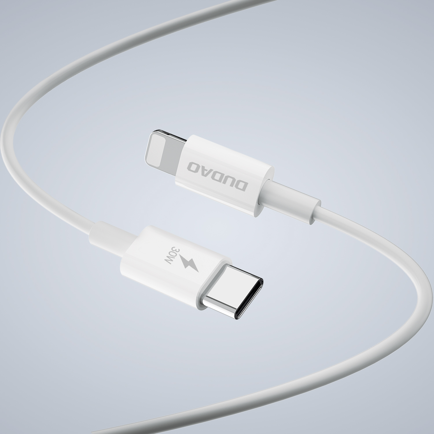 Ładowarka sieciowa GaN A30EUL 30W USB-A USB-C + kabel USB-C - Lightning - biała (9)