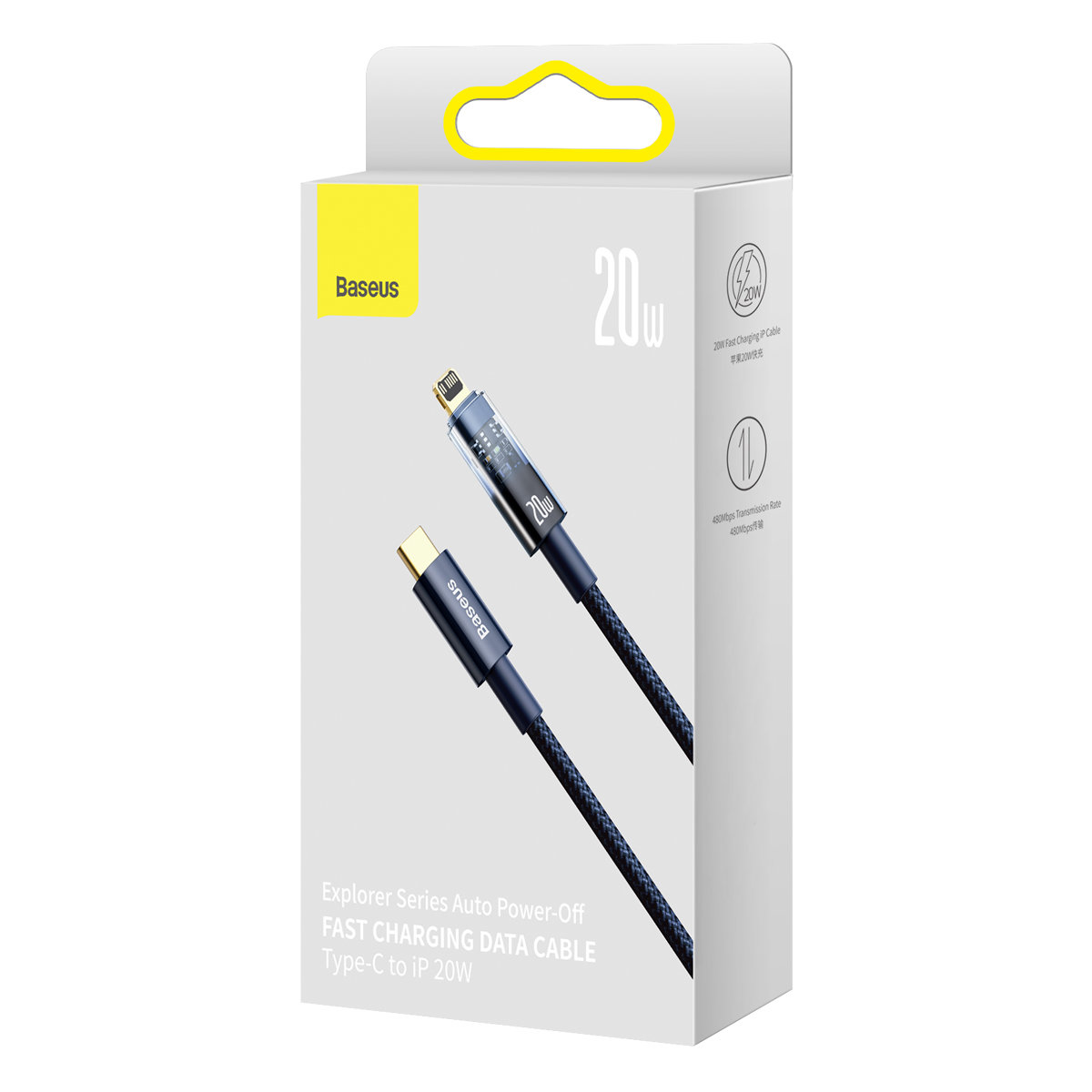 Explorer Series kabel przewód USB-C Iphone Lightning 20W 1m niebieski (5)