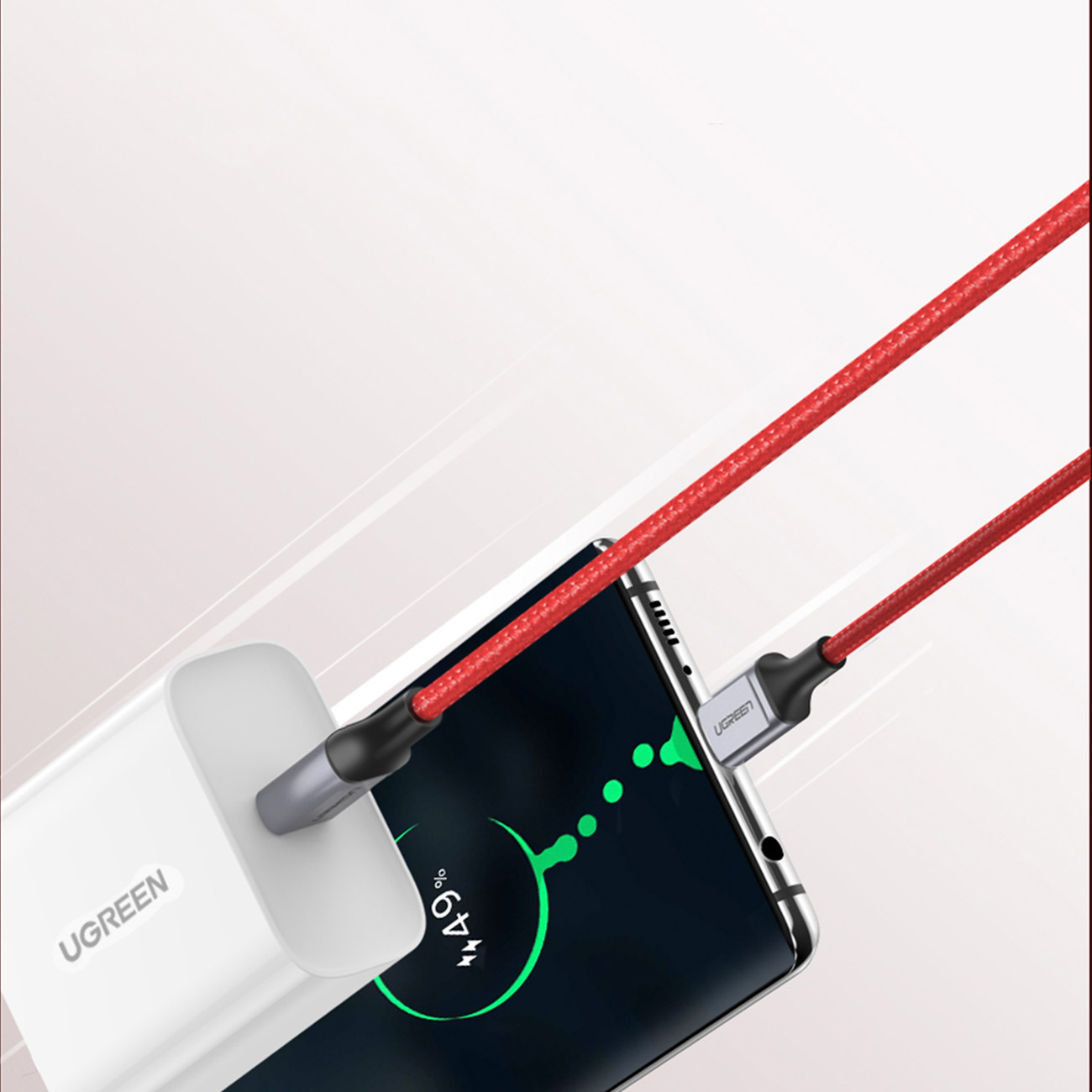 Kabel przewód w oplocie USB-C - USB-C 2.0 3A czerwony (5)