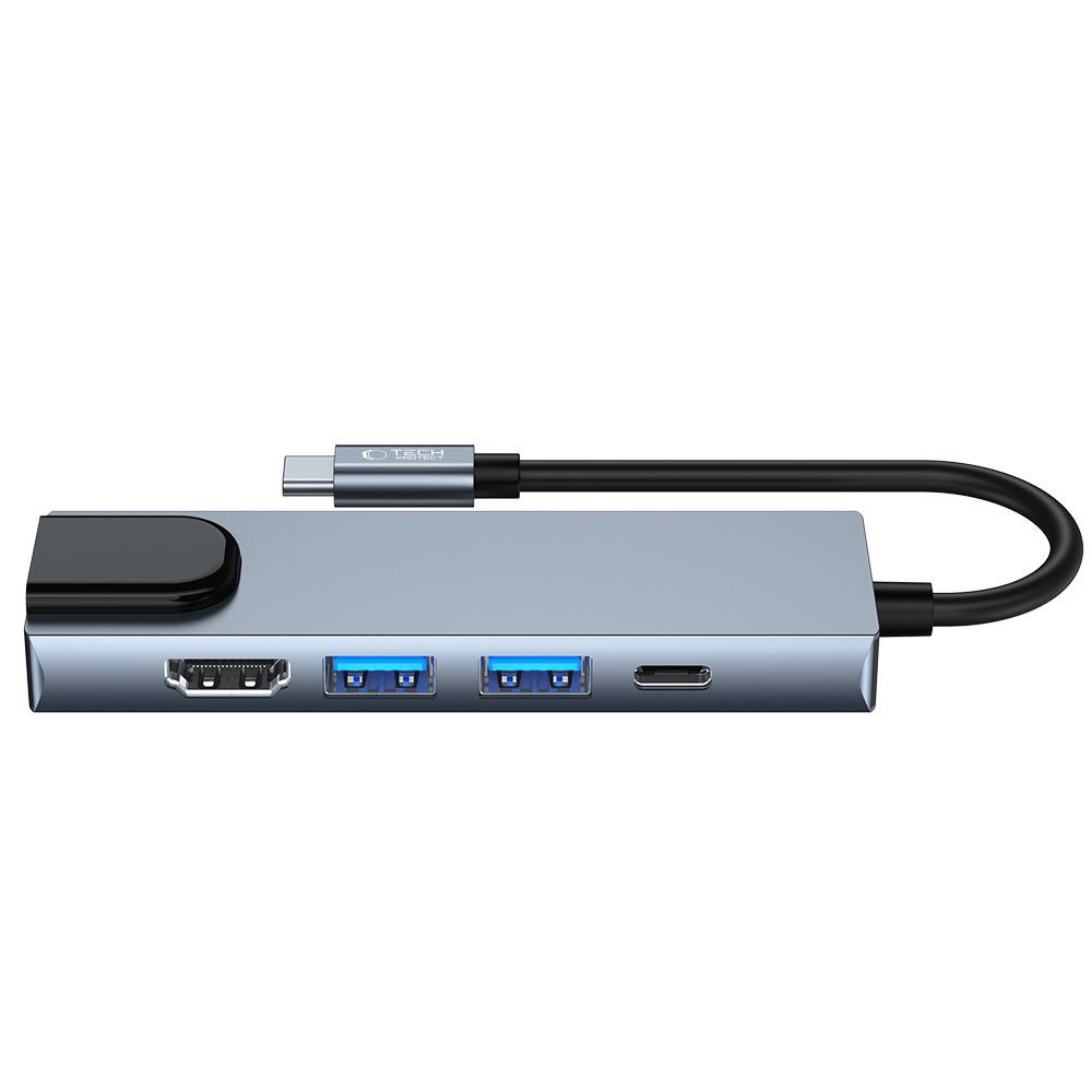 5w1 HUB rozdzielacz USB-C na USB-C USB-A HDMI RJ45 - szary (7)