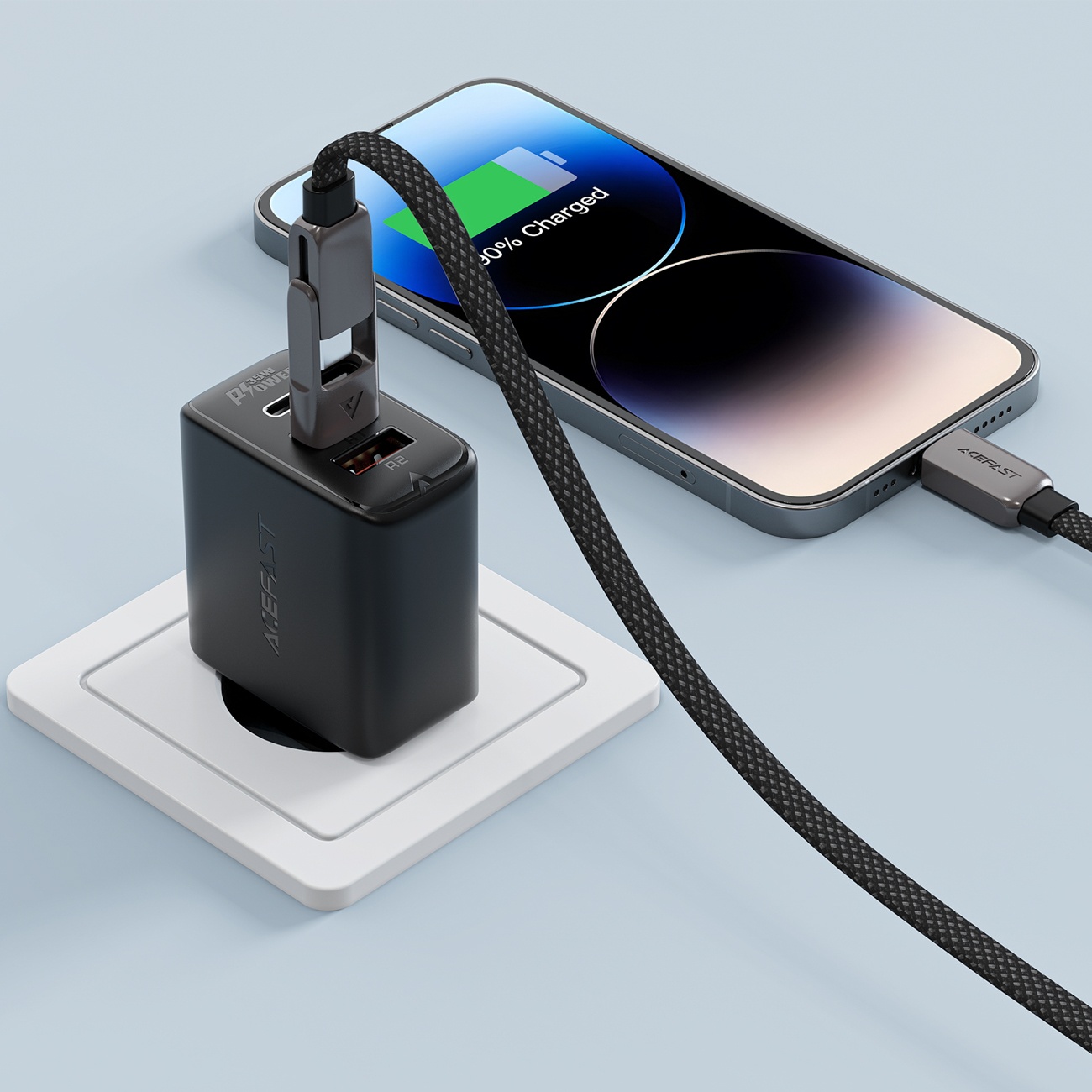 Kabel przewód USB-C - USB-A / USB-C 480Mb/s 3A 1.2m - czarny (6)