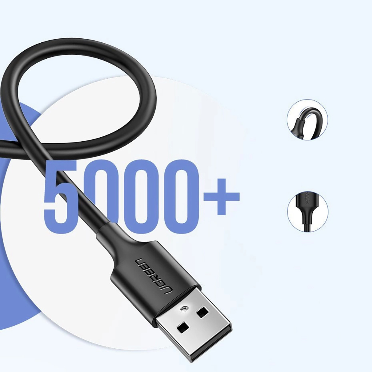 Kabel przewód micro USB - USB-A 25cm - czarny (7)