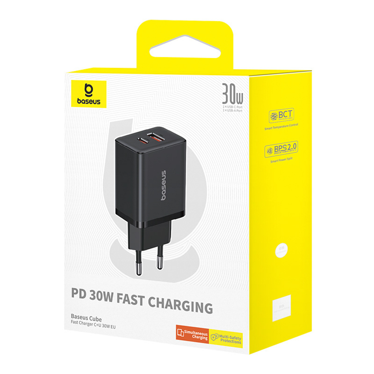 Ładowarka sieciowa USB-C USB-A Cube Pro 30W - czarna (7)
