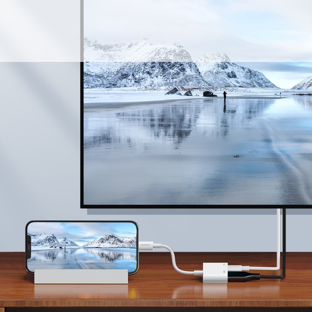 Adapter przejściówka z iPhone Lightning na HDMI FullHD + Lightning biały (4)