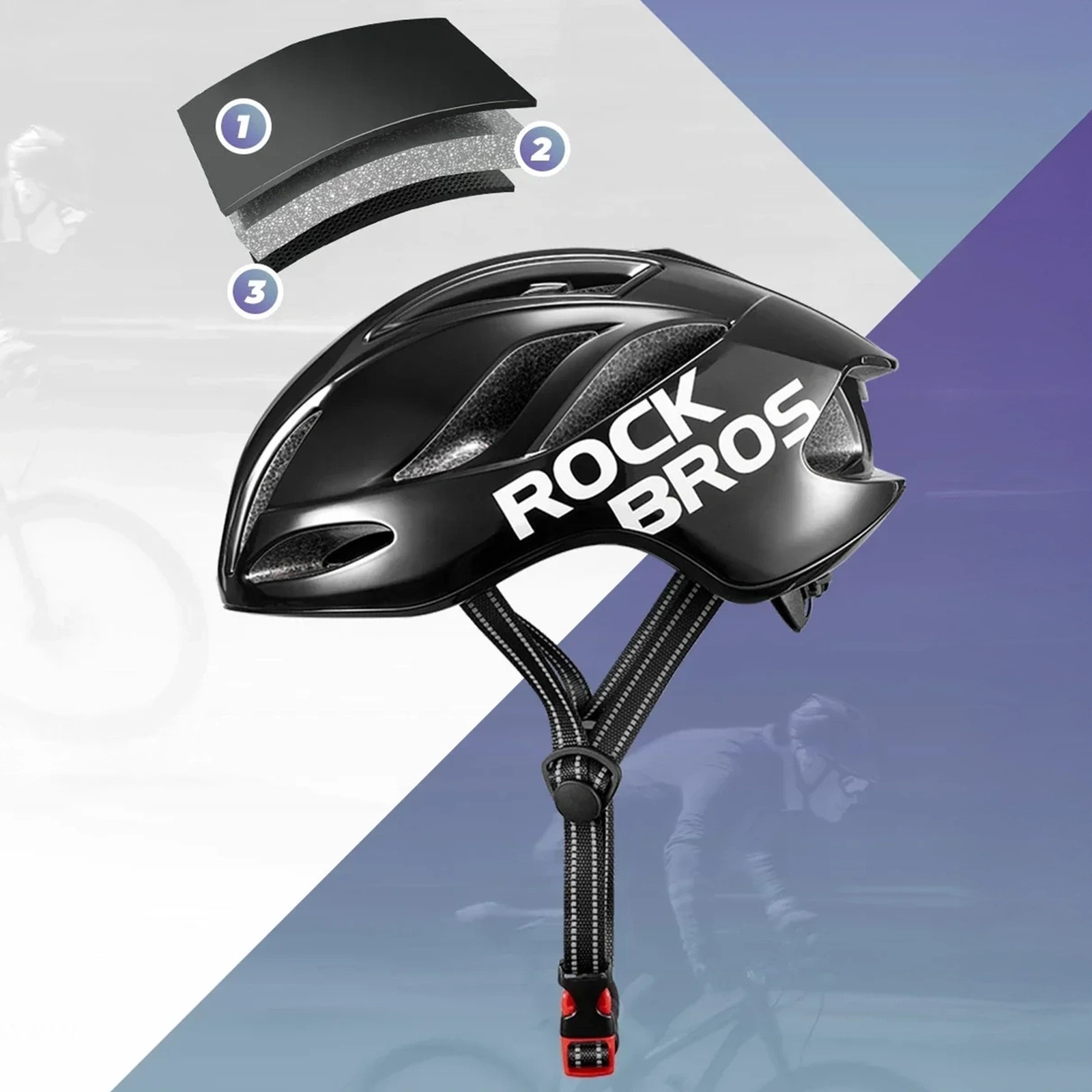 Kask rowerowy lekki 58-62 cm - czarny (3)