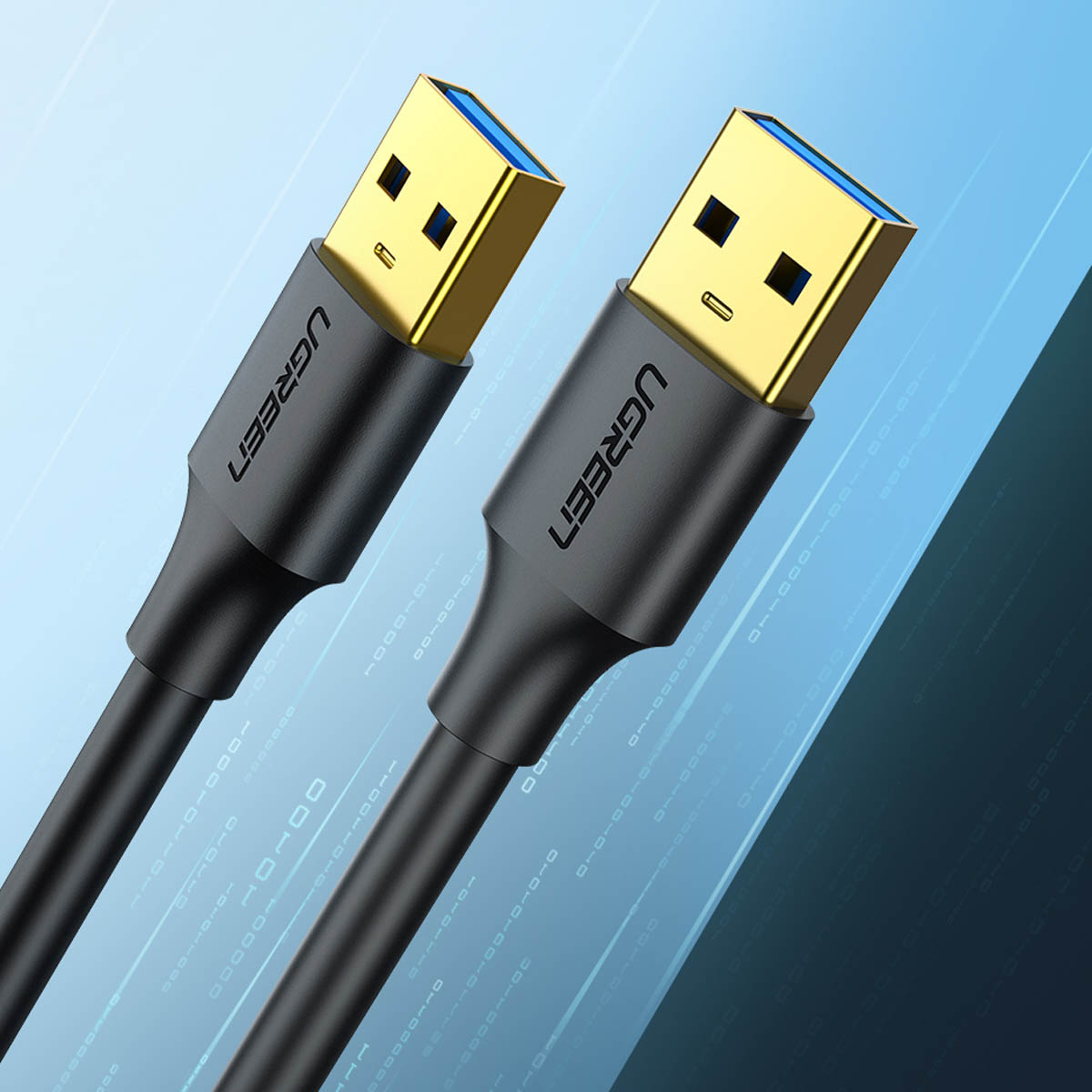 Kabel przewód USB-A 3.0 5Gb/s 0.5m czarny (3)