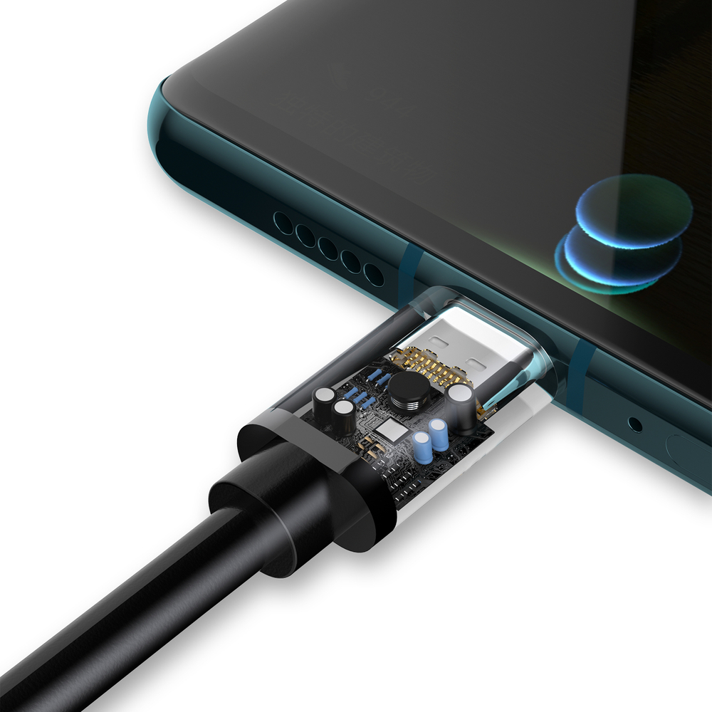 Kabel przewód USB - USB Typ C Super Fast Charge 1 m czarny (8)