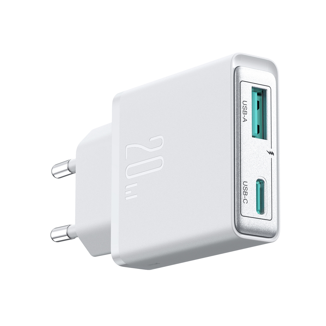 Mała i supercienka ładowarka sieciowa 20W USB-A USB-C - biała (4)