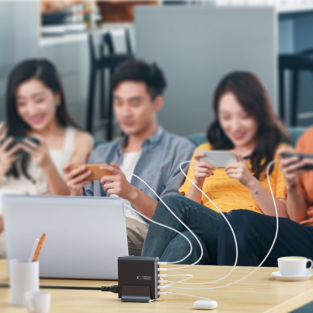 Stacja ładująca do urządzeń 4x USB-C 2x USB-A 80W (7)