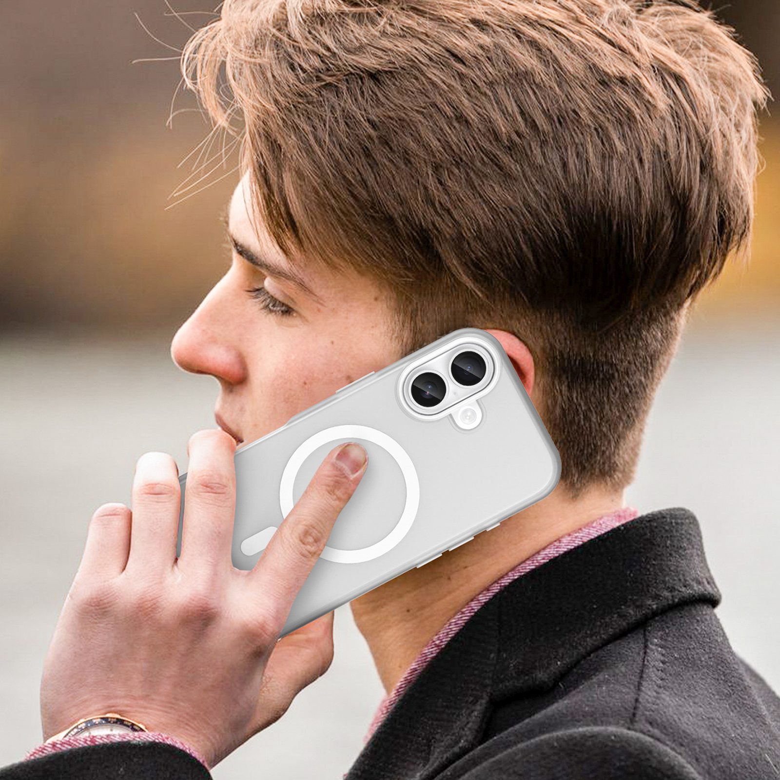 Etui case na iPhone 17 Magnetic Abrasive MagSafe - matowe białe (5)