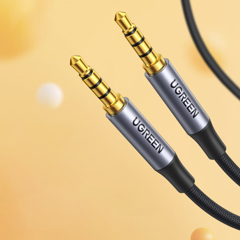 Kabel przewód audio AUX mini jack 3.5mm męski 3m czarny (3)