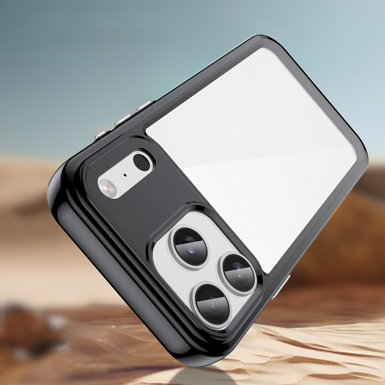 Etui case pokrowiec na iPhone 17 Pro Max Outer Space - czarne przezroczyste (3)