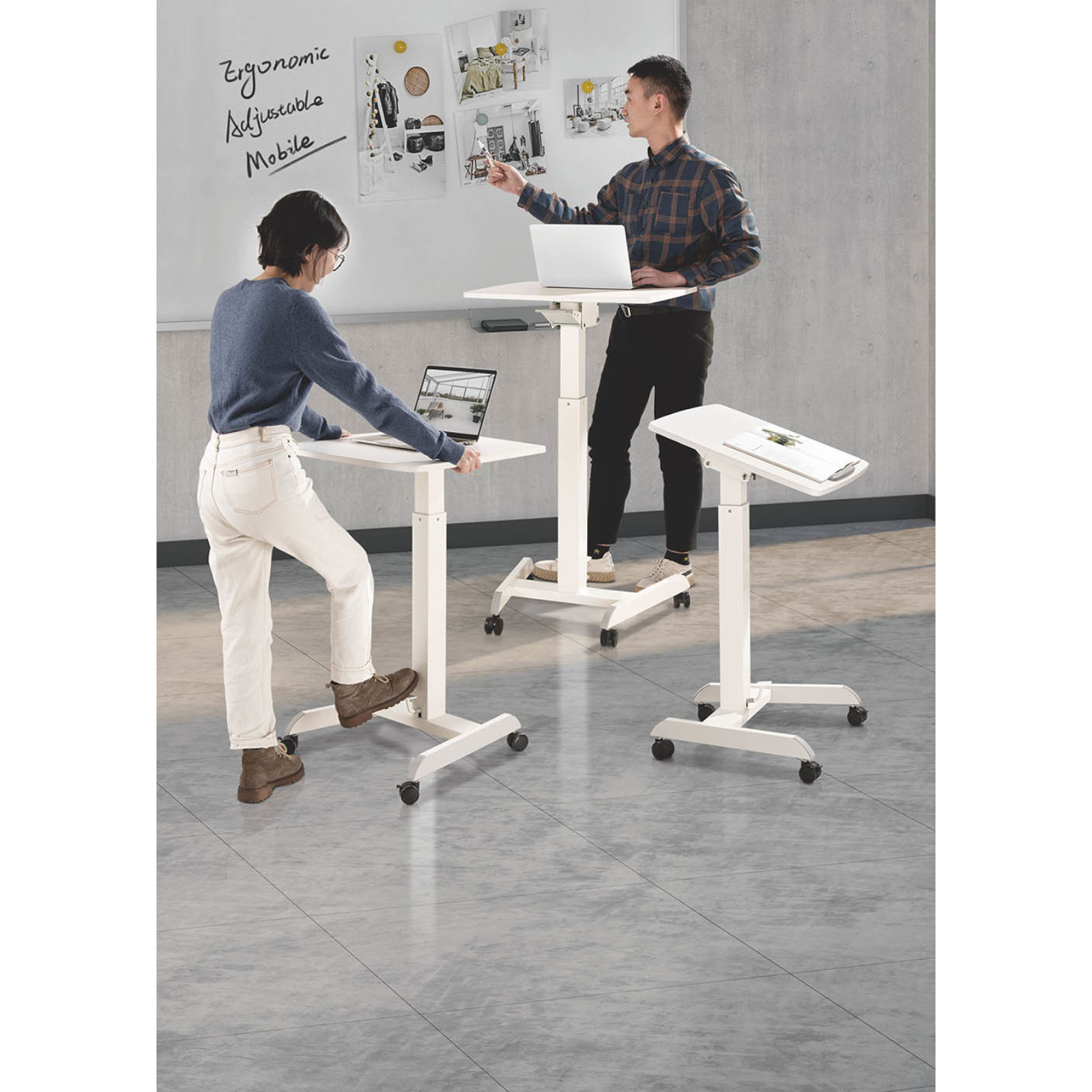 Stolik stojak pod laptopa odchylany regulowany na kółkach 60 x 52 cm 760 - 1130 mm (7)