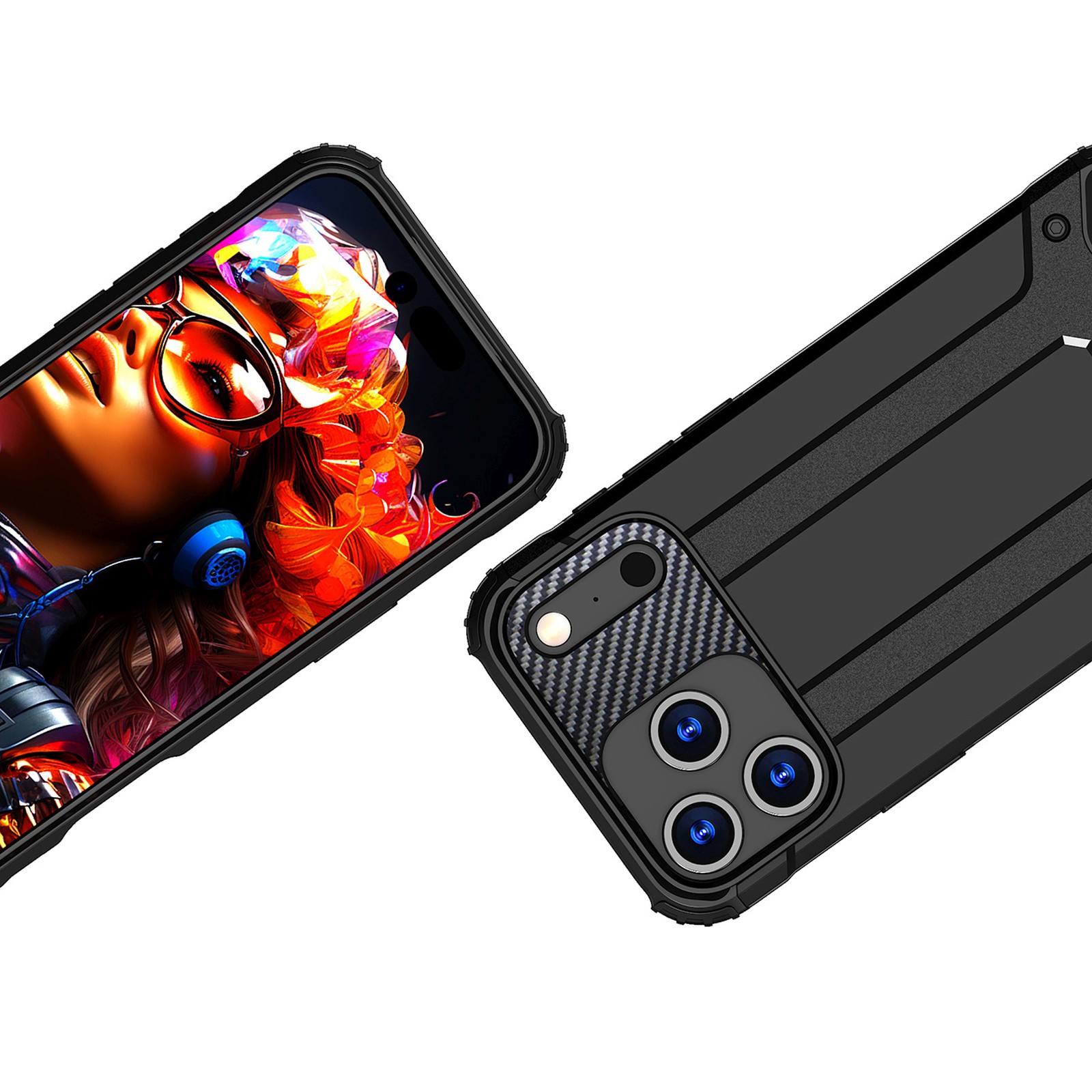 Etui pancerne na iPhone 17 Pro Max Hybrid Armor - czarne (3)