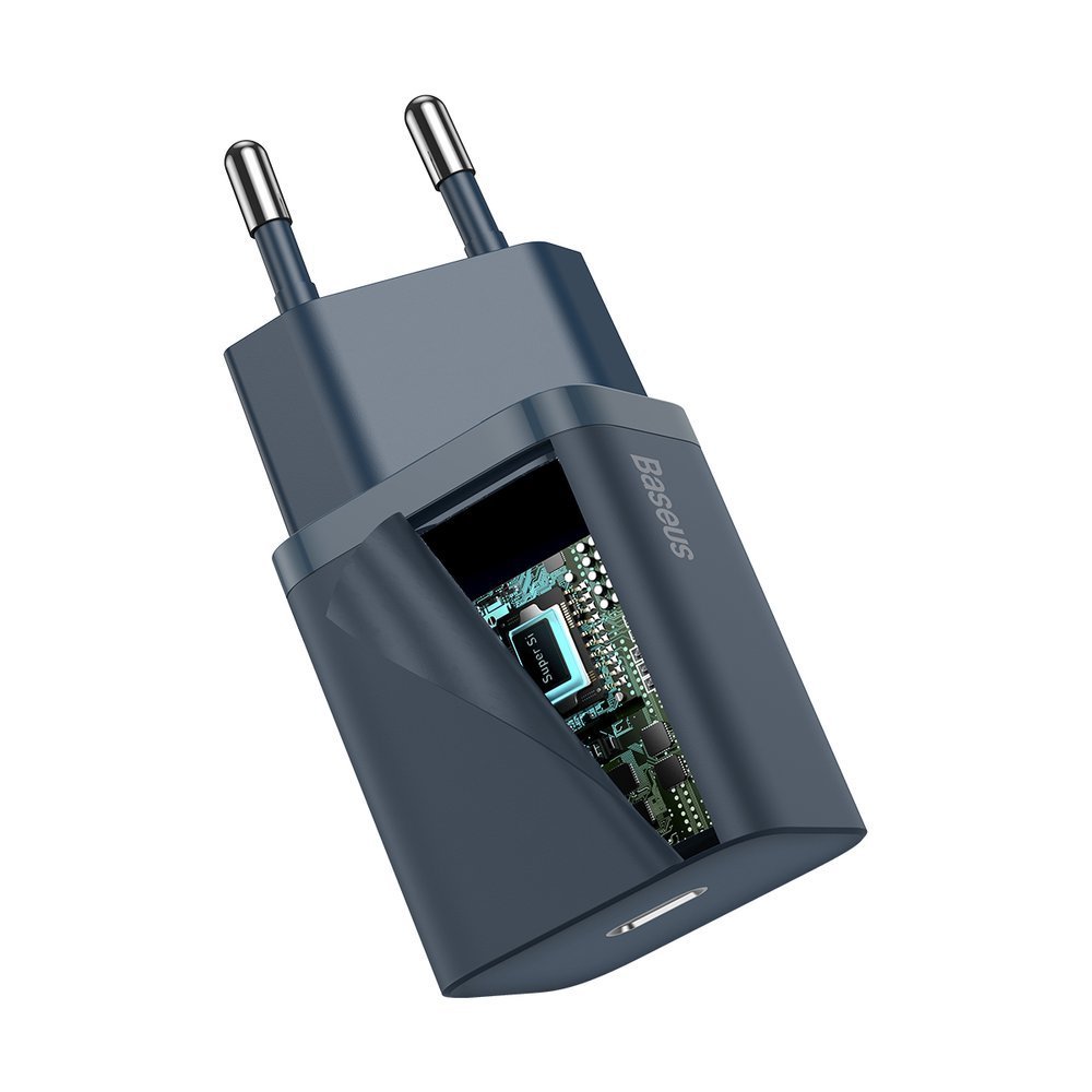 Super Si 1C szybka ładowarka USB-C 20W PD + kabel do iPhone Lightning 1m niebieski (4)