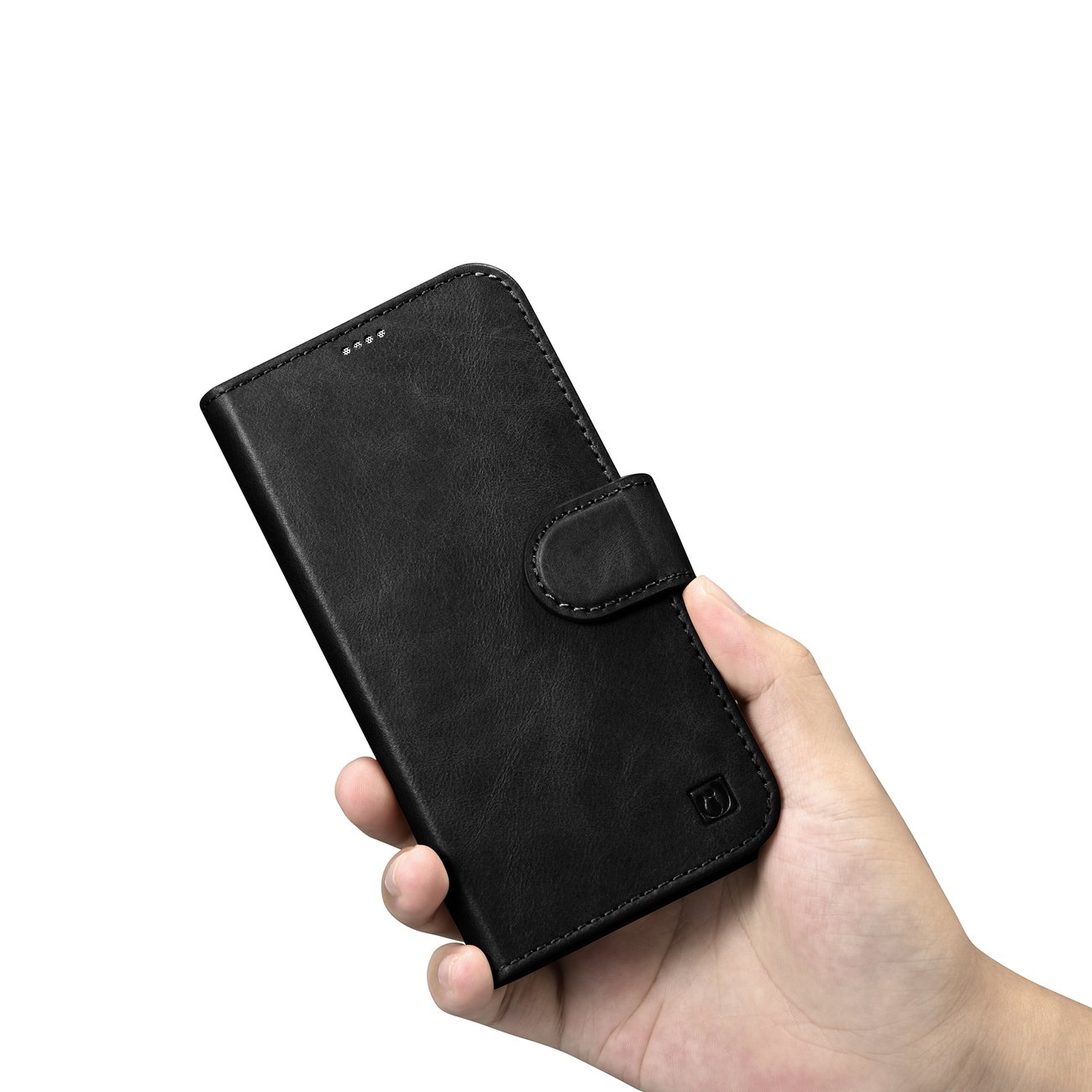 2w1 etui skórzany pokrowiec z klapką iPhone 14 Plus Anti-RFID Oil Wax Wallet Case czarny (11)