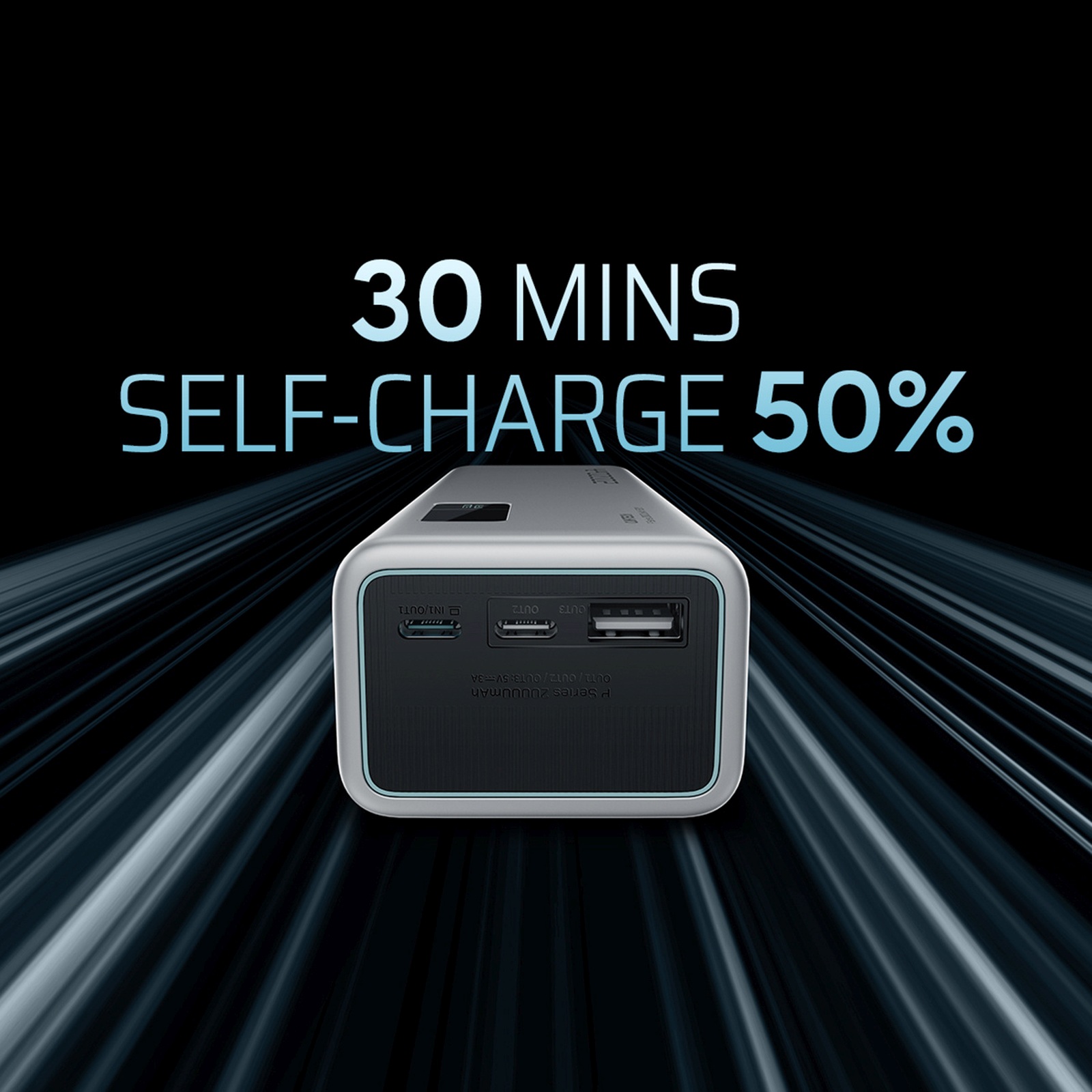 Powerbank 20000mAh USB-A USB-C 150W - szary (6)