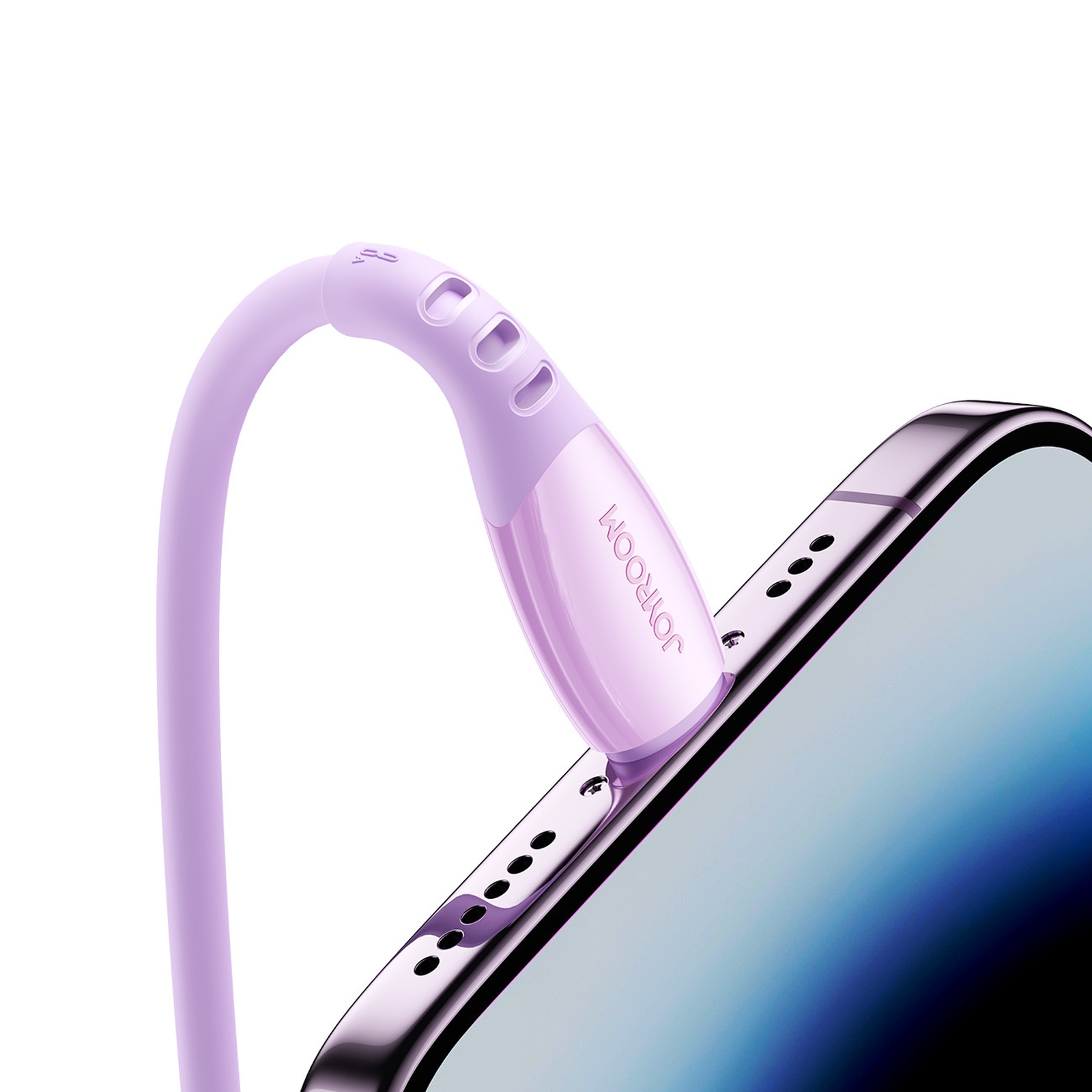 Kabel przewód USB-A - iPhone Lightning Vibrant Series 3A 1.2m - fioletowy (6)