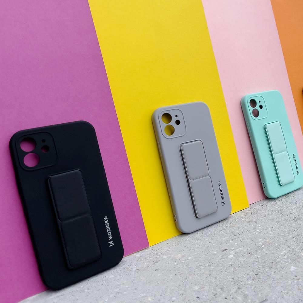 Silikonowe etui z podstawką etui Samsung Galaxy S21+ 5G Kickstand Case szare (10)