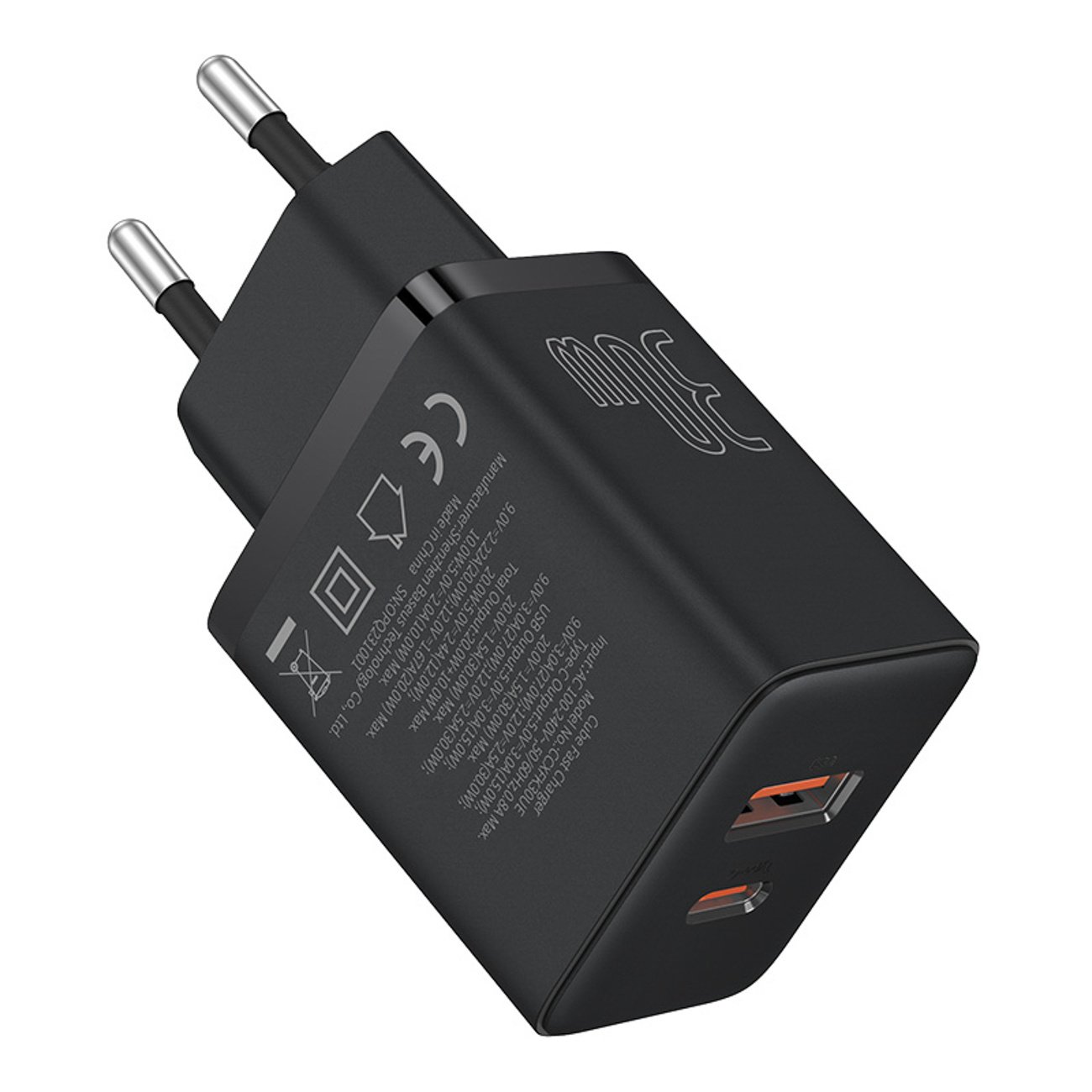 Ładowarka sieciowa USB-C USB-A Cube Pro 30W - czarna (4)
