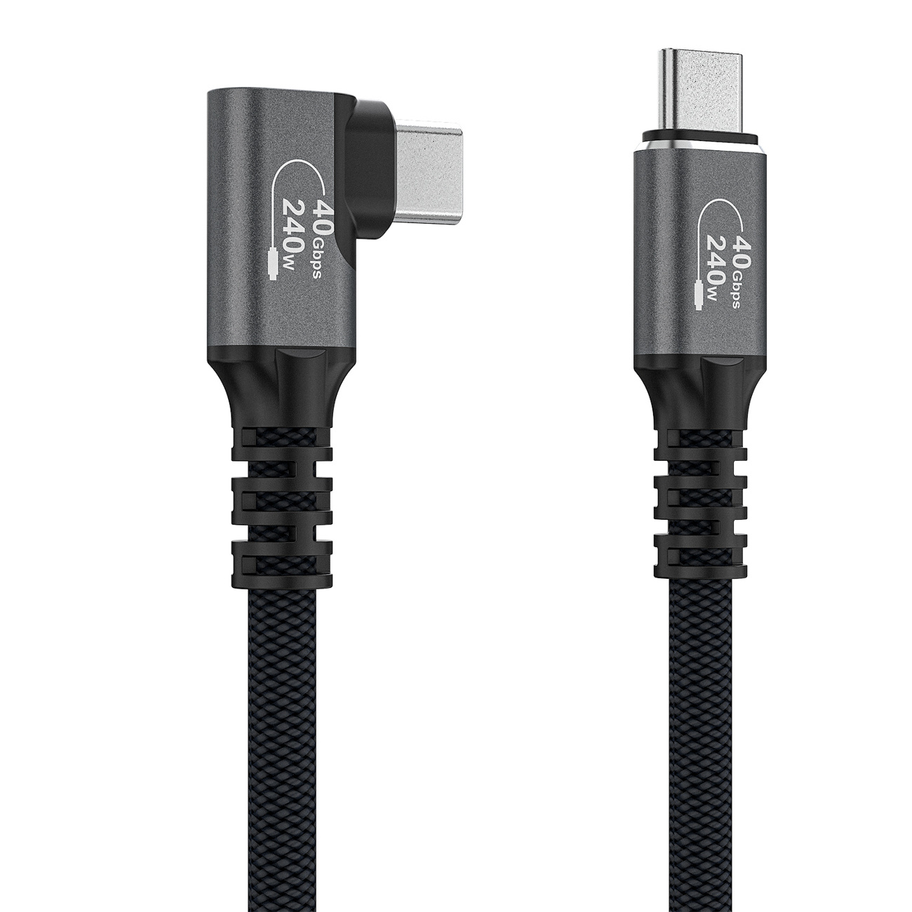 Kabel przewód kątowy Thunderbolt 4 USB-C 240W 4K 1m - czarny (5)