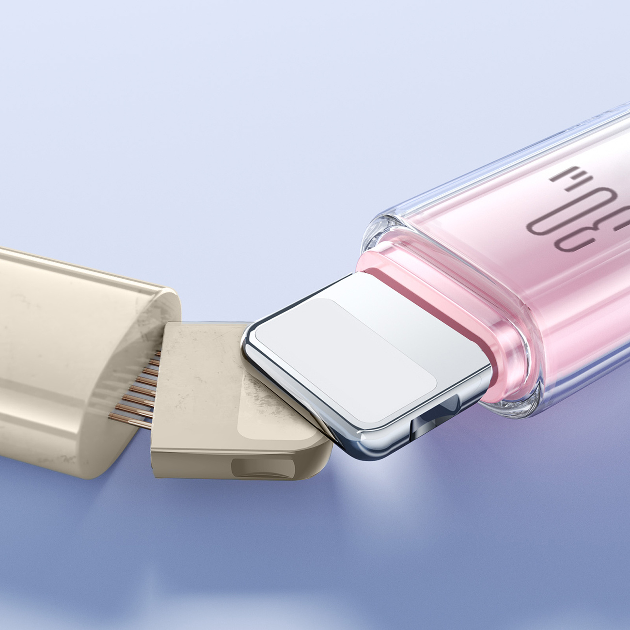 Kabel przewód Crystal-Clear Series 30W USB-C - iPhone Lightning 1.2m - biały (11)