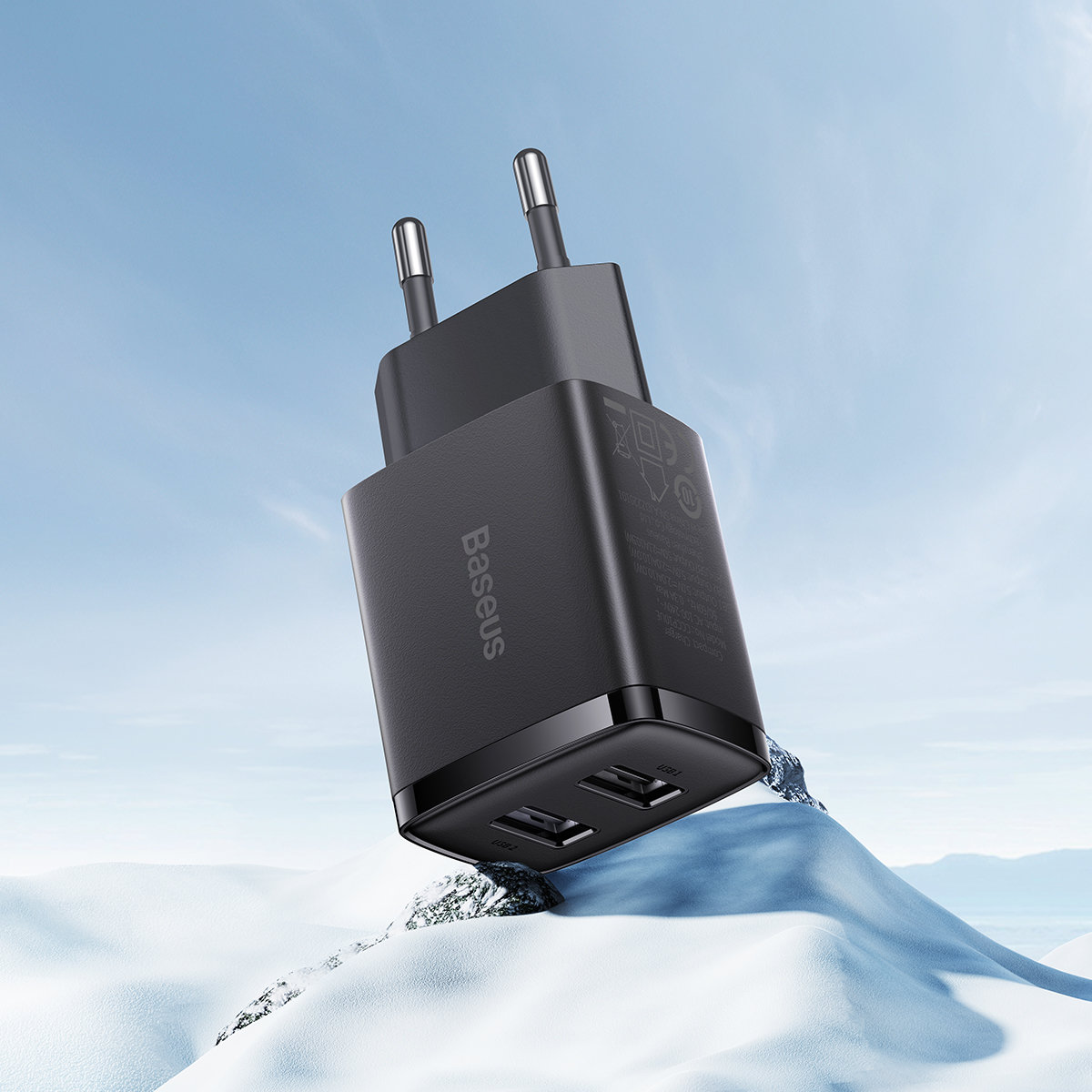 Ładowarka sieciowa Compact 2x USB 10.5W czarny (9)