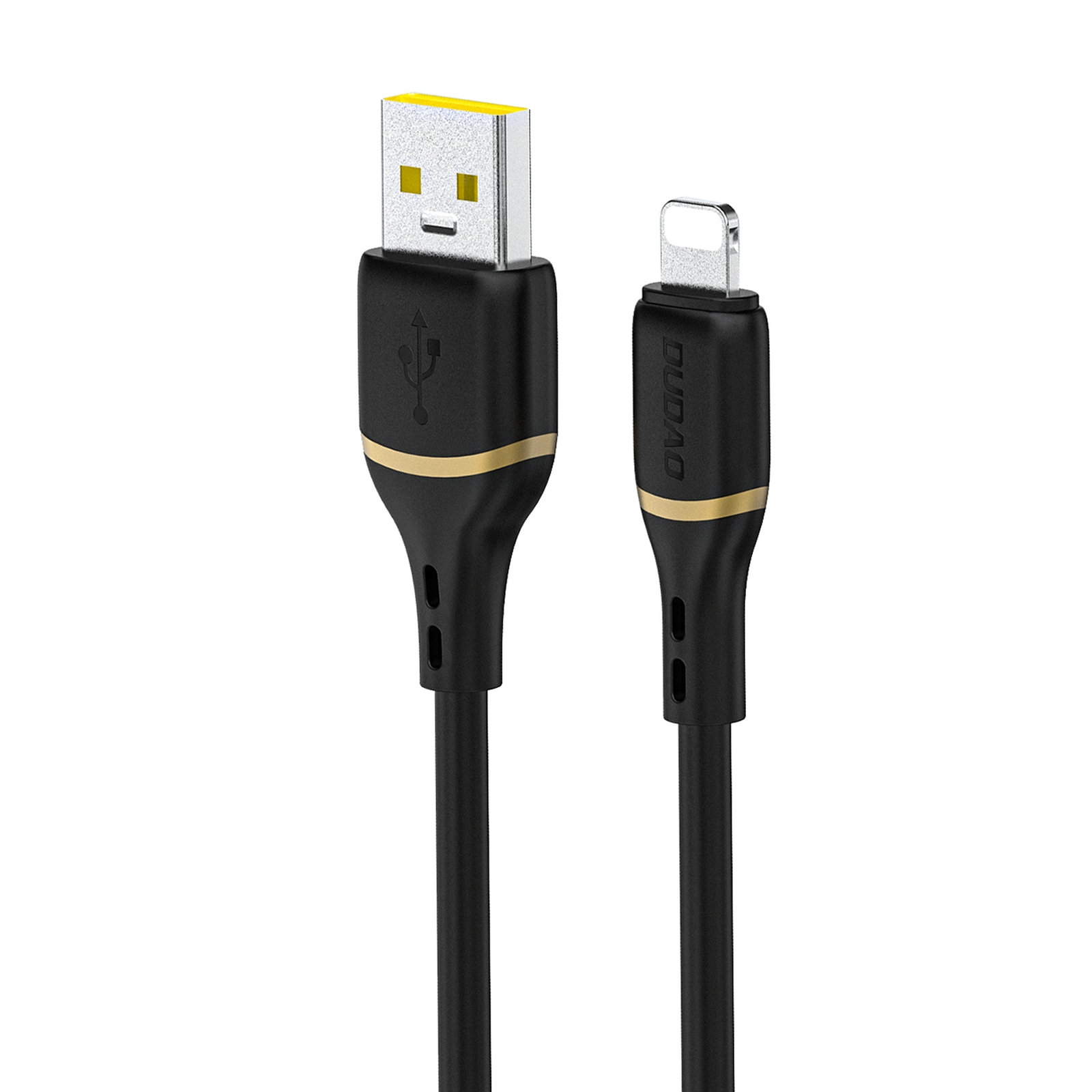 Kabel przewód z oplotem z miękkiego silikonu USB-A - iPhone Lightning 30W 1m - czarny