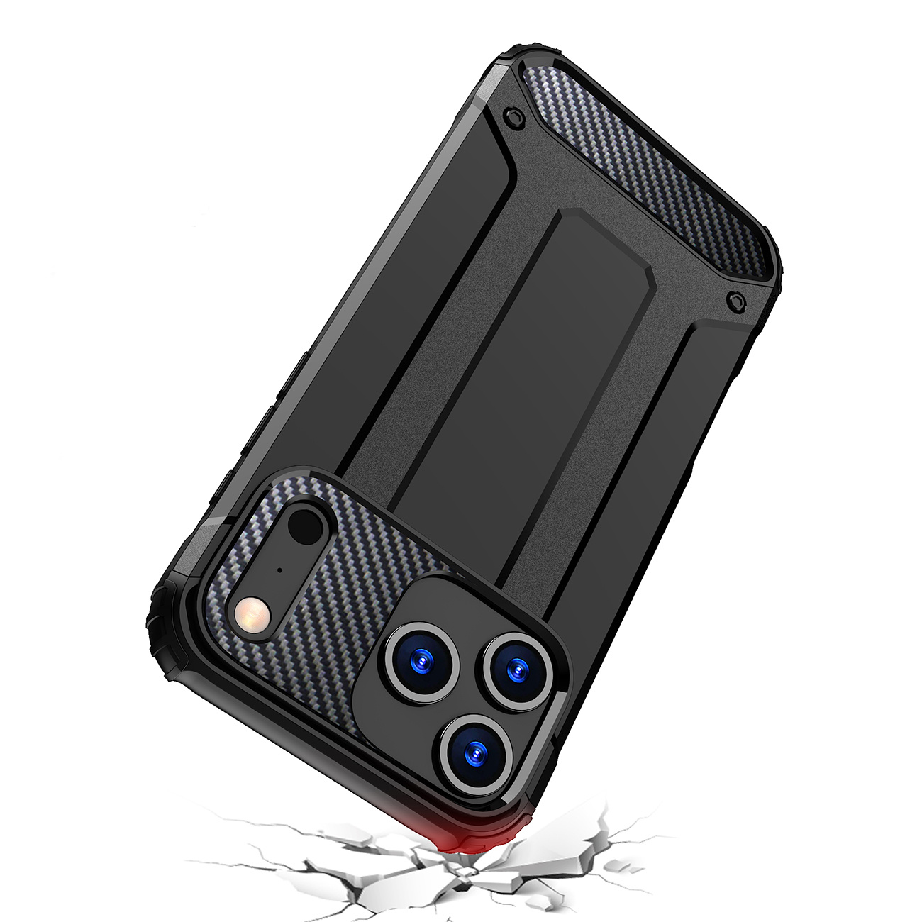 Etui pancerne na iPhone 17 Pro Max Hybrid Armor - czarne (8)