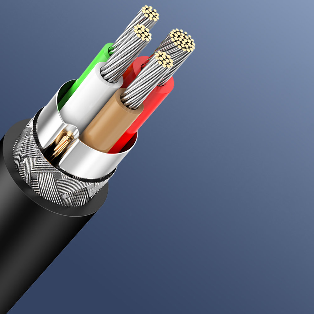Kabel przewód USB-C do ładowania i transferu danych 3A 2m czarny (8)