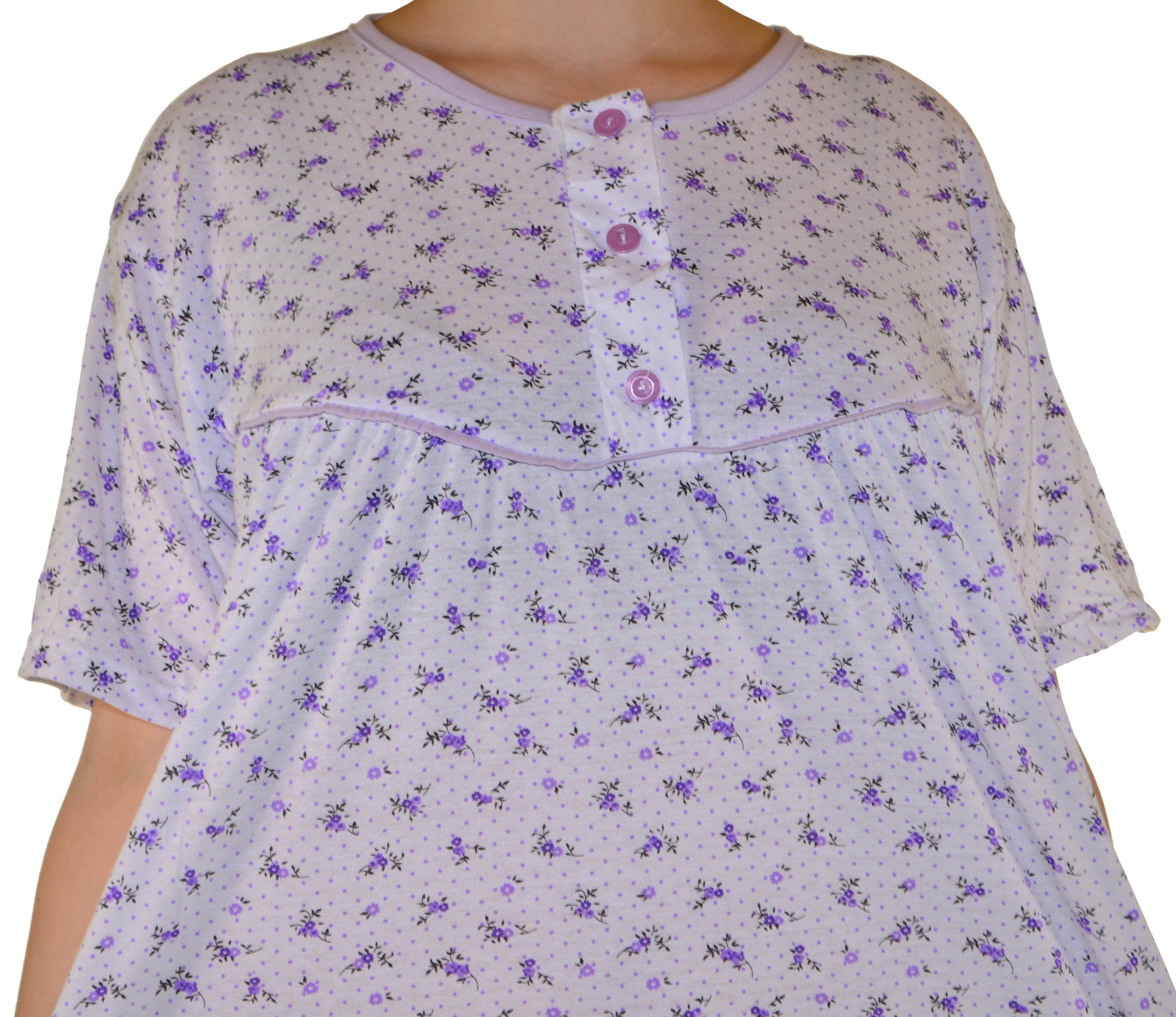 Klasyczna koszula nocna nocna duży rozmiar czysta bawełna jakość size ++ Kolor: fioletowy