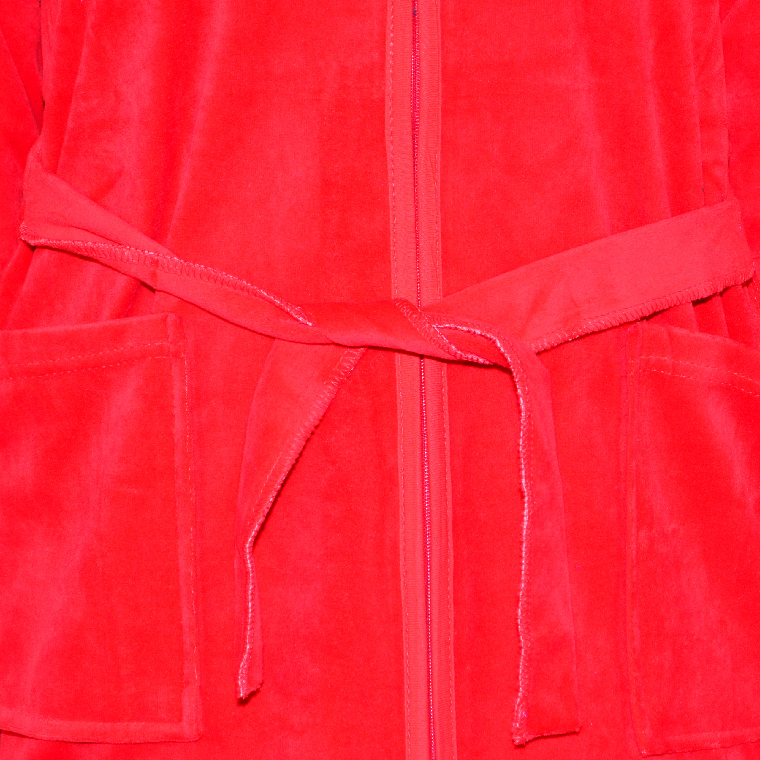 Ciepły bawełniany szlafrok podomka welurowa Rozmiar: 4XL, Kolor: Czerwony