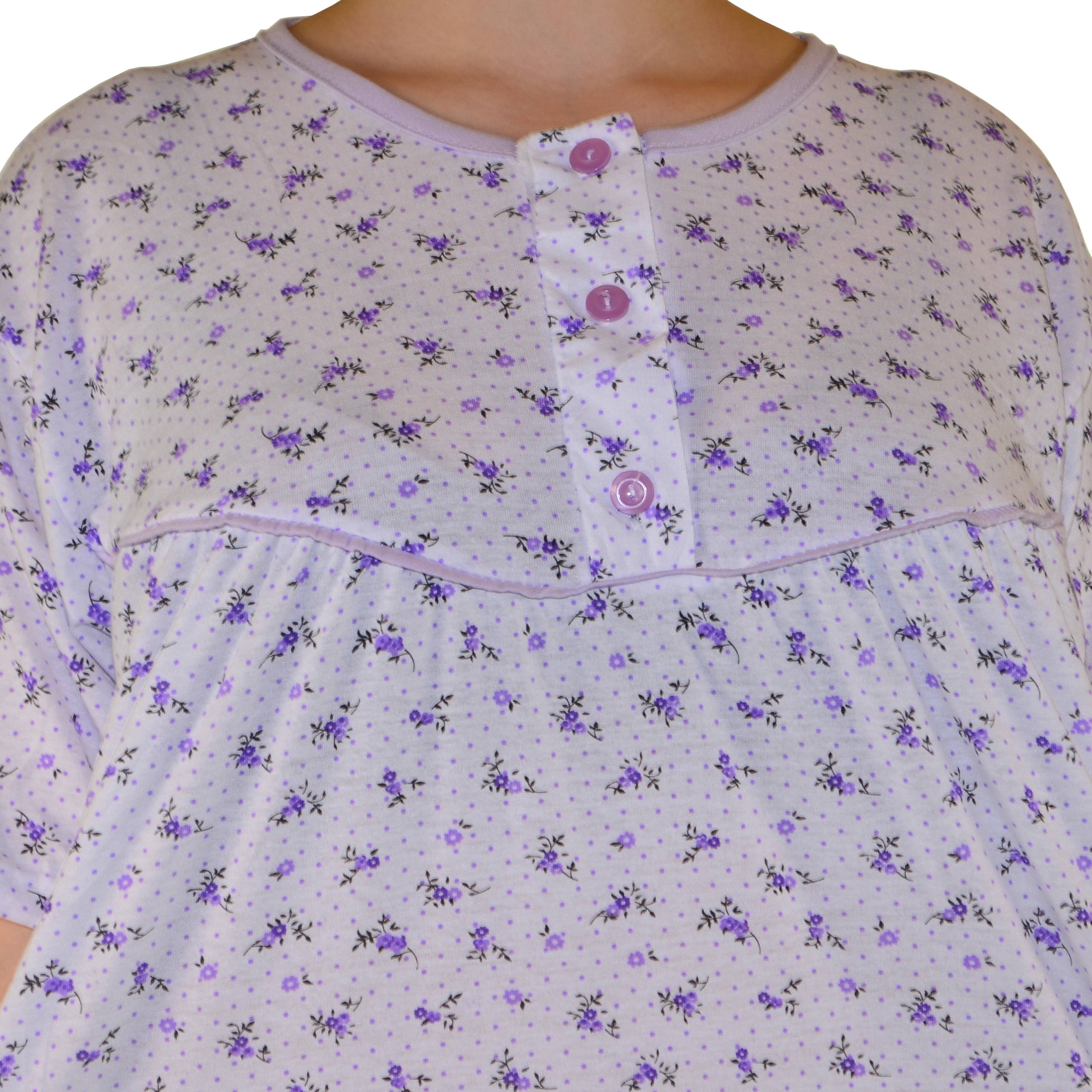 Klasyczna koszula nocna nocna duży rozmiar czysta bawełna jakość size ++ Kolor: fioletowy