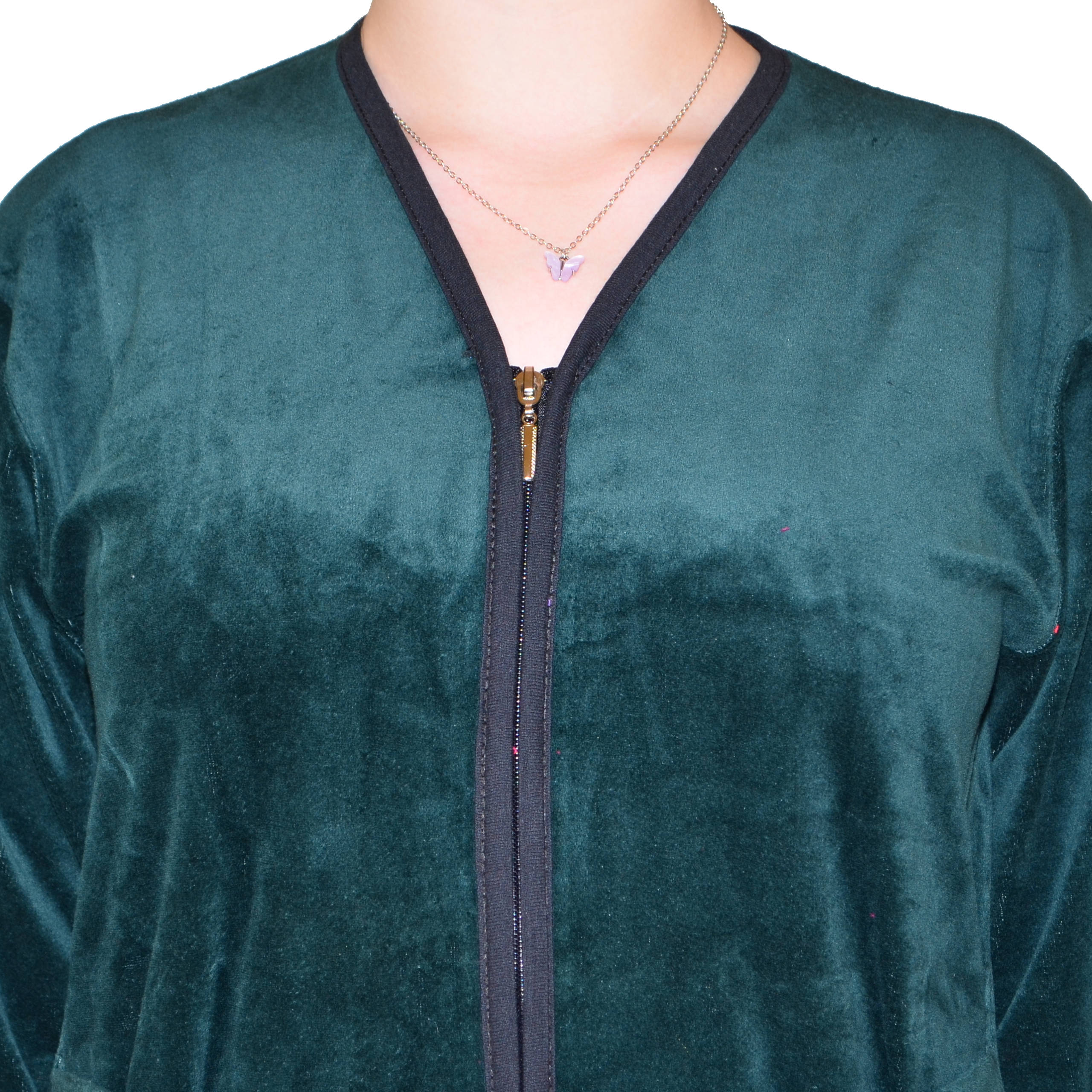 Ciepły bawełniany szlafrok podomka welurowa Rozmiar: 4XL, Kolor: Zielony