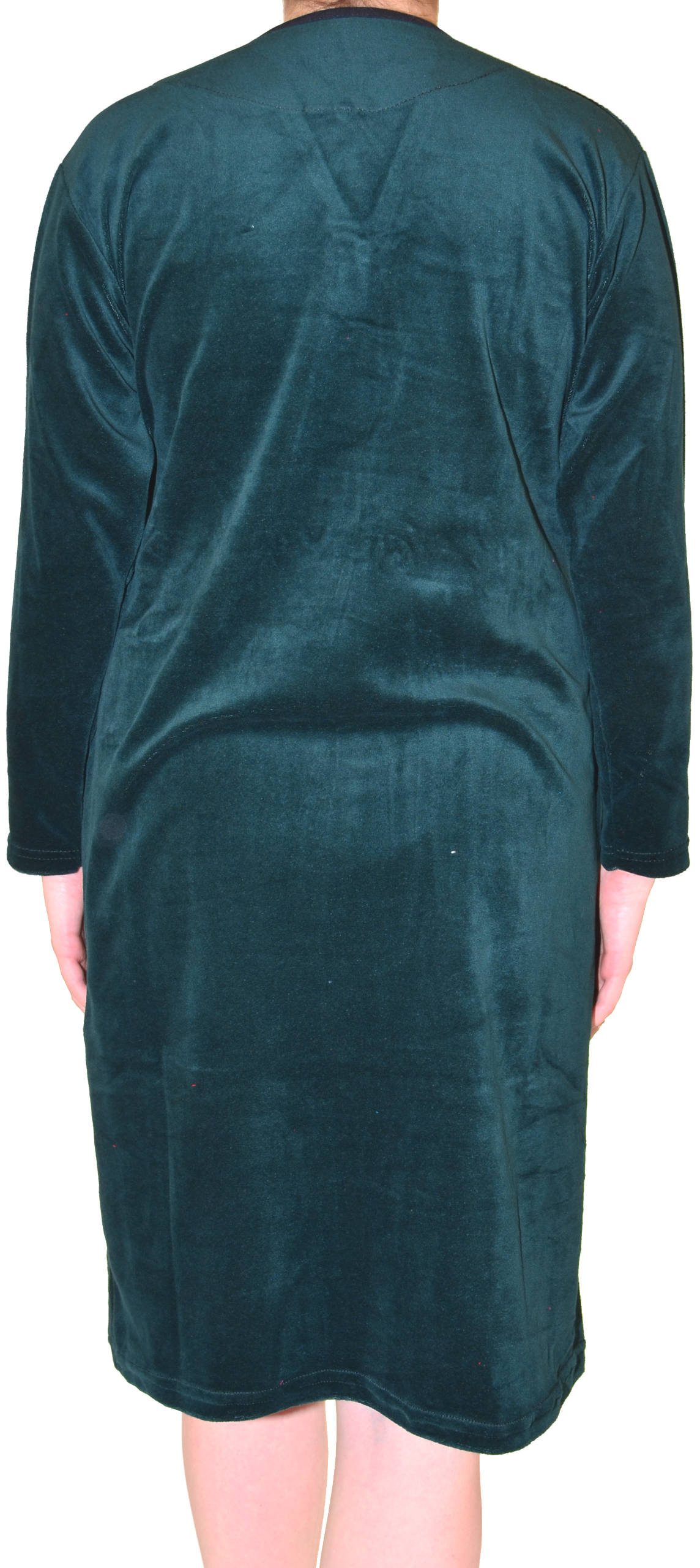 Ciepły bawełniany szlafrok podomka welurowa Rozmiar: 4XL, Kolor: Zielony