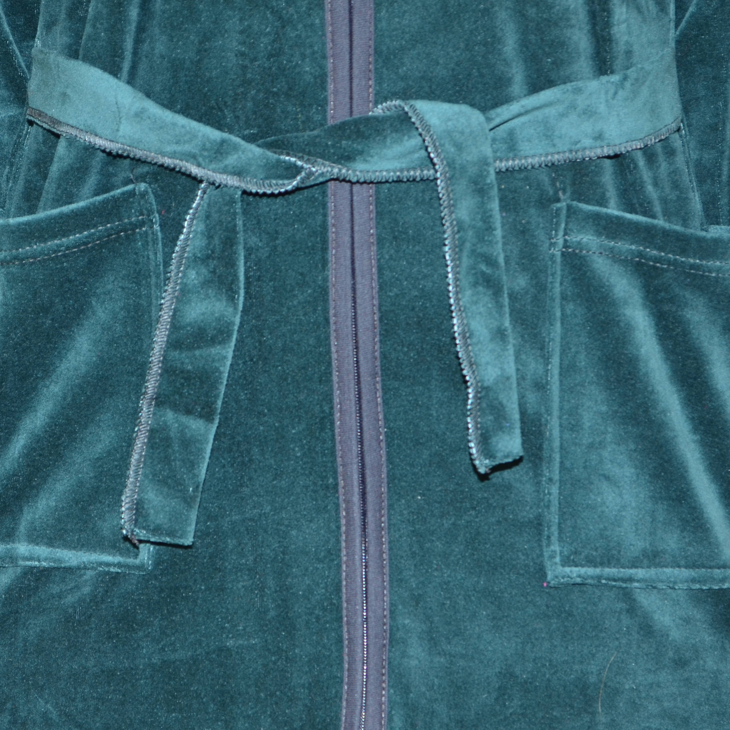 Ciepły bawełniany szlafrok podomka welurowa Rozmiar: 4XL, Kolor: Zielony