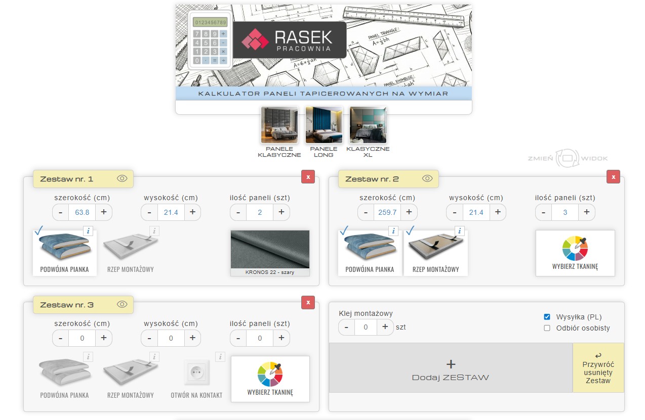 pogrubione panele tapicerowane