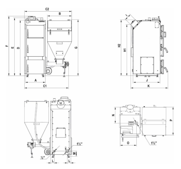 Wymiary Defro Komfort Eko Lux