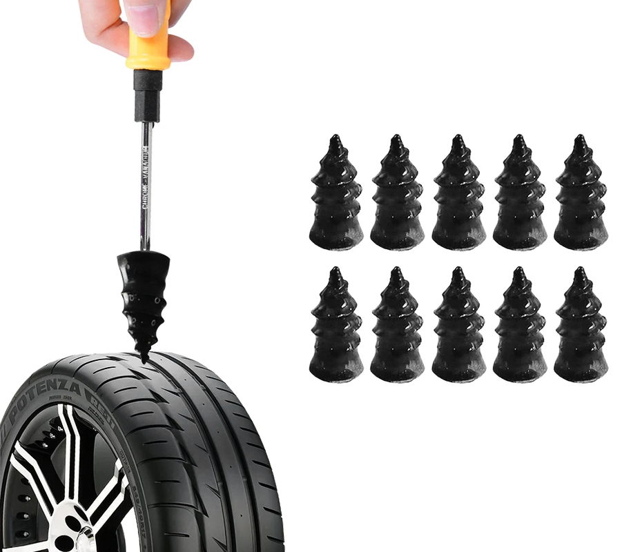 WKRĘTY WULKANIZACYJNE ZESTAW NAPRAWCZY KÓŁ OPON X10  KOŁKI DO NAPRAWY