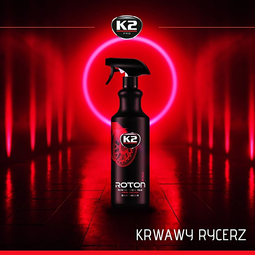 K2 Roton Pro 1L Szczotka Do Mycia Felg Płyn do Czyszczenia Kół Krwawa Felga