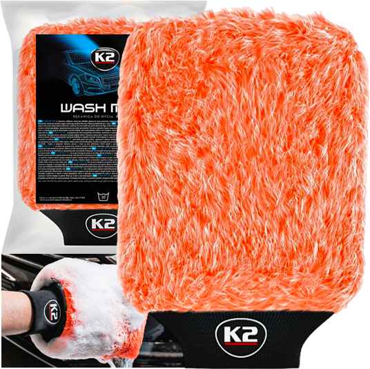 RĘKAWICA DO MYCIA AUTA K2 WASH MITT + K2 FLOSSY RĘCZNIK DO OSUSZANIA 60x90
