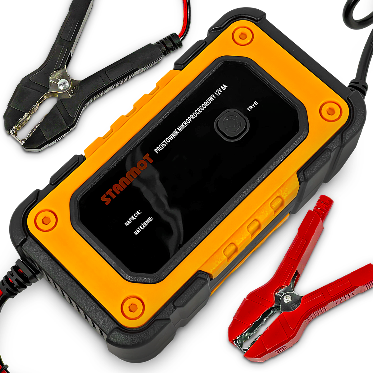 Prostownik Mikroprocesorowy 12V 6A LCD Ładowarka Do Akumulatora 120Ah AGM