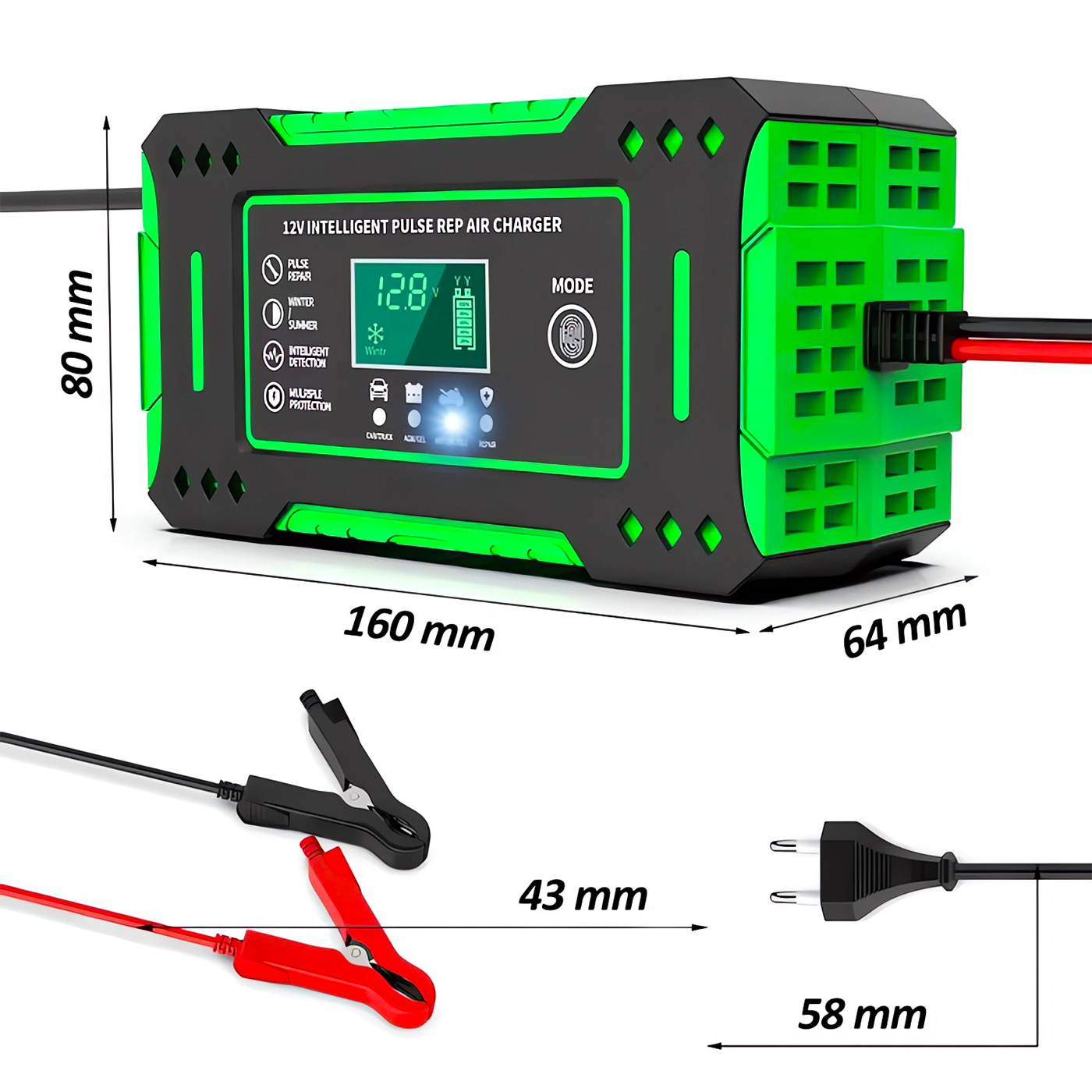 Prostownik SAMOCHODOWY AUTOMATYCZNY Z FUNKCJĄ NAPRAWY AKUMULATORÓW 12V 24V