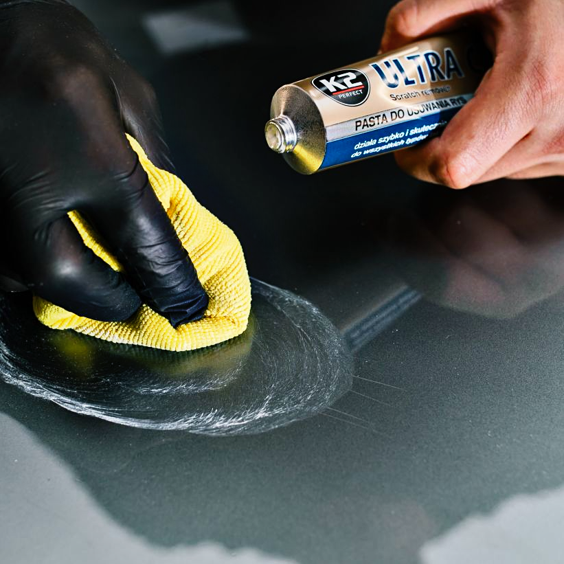 K2 Do Usuwania Rys Na Lakierze Pasta + Mleczko Aplikator + 4x Mikrofibra