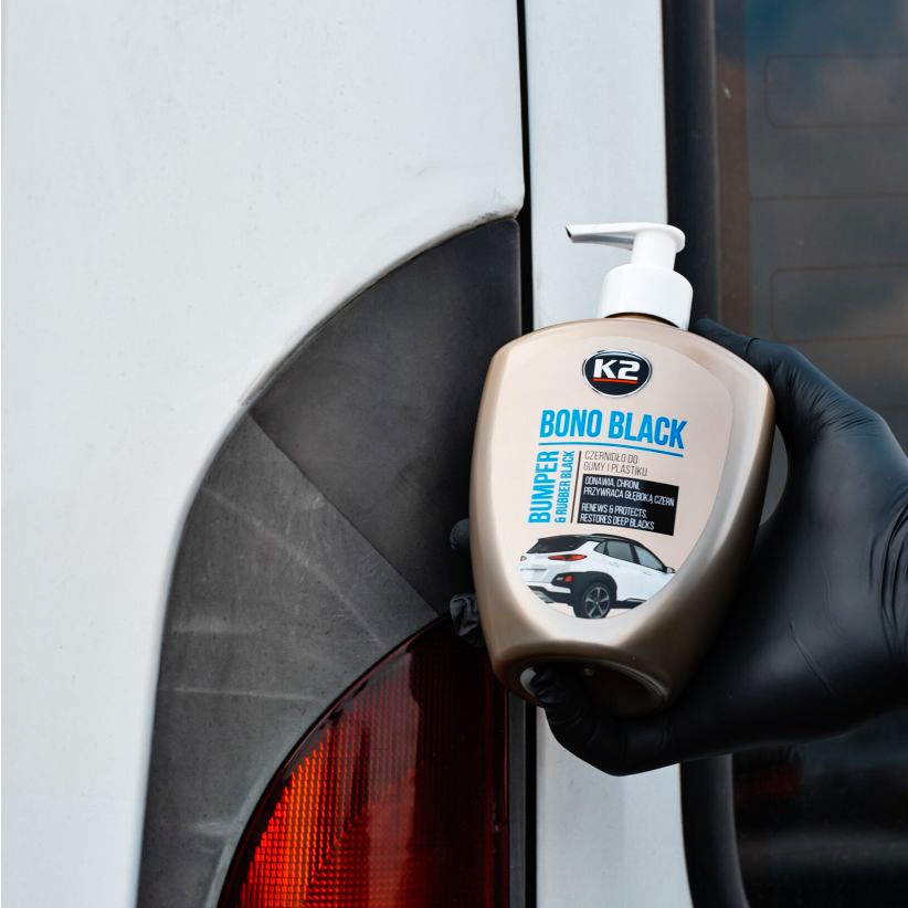 K2 Bono Czernidło Do Plastiku Opon Gumy Kokpitu + Aplikator Rękawiczki