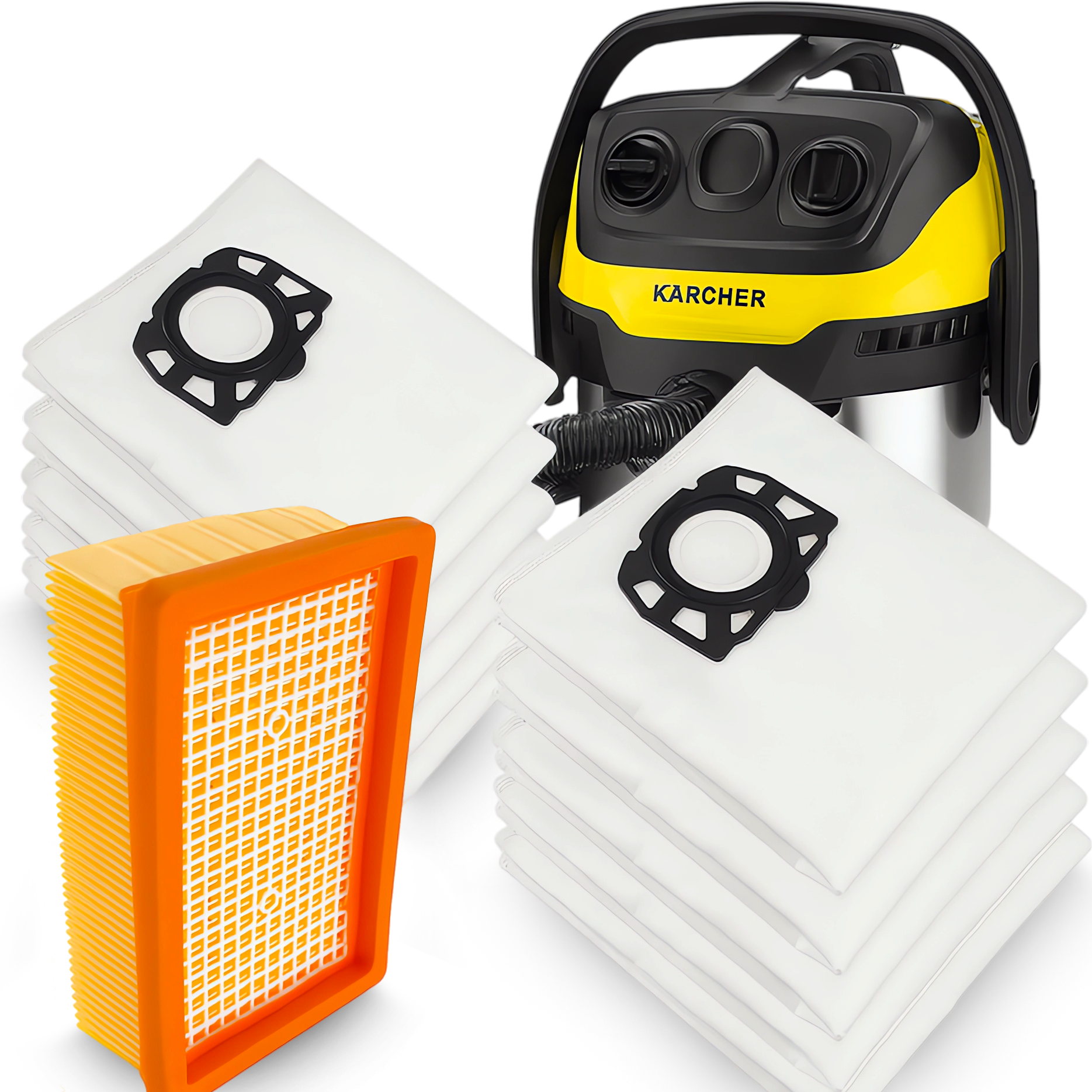 10X WORKI DO ODKURZACZA KARCHER WD4 WD5 WD6 FILTR HEPA PREMIUM MV4 MV5 M6