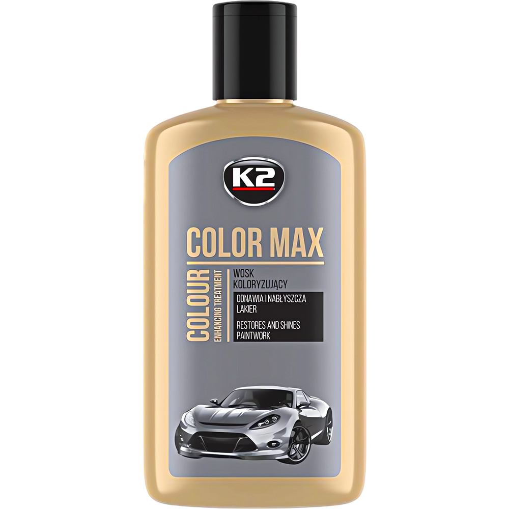 K2 COLOR MAX 250ML WOSK KOLORYZUJĄCY DO LAKIERU REGENERUJĄCY SREBRNY